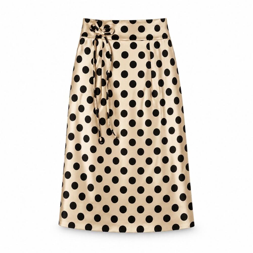 Shabby Apple Gold Polka Dot Pencil Skirt 10/12